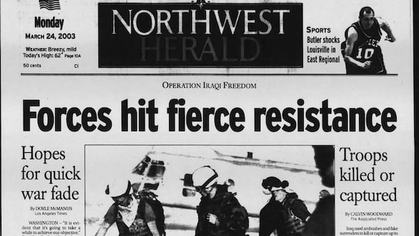 Historical covers for March 24: Hopes for quick war fade