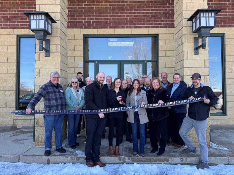The Sycamore Chamber of Commerce welcoming Sageful Counseling and Consulting, PLLC, to its new location with a ribbon-cutting