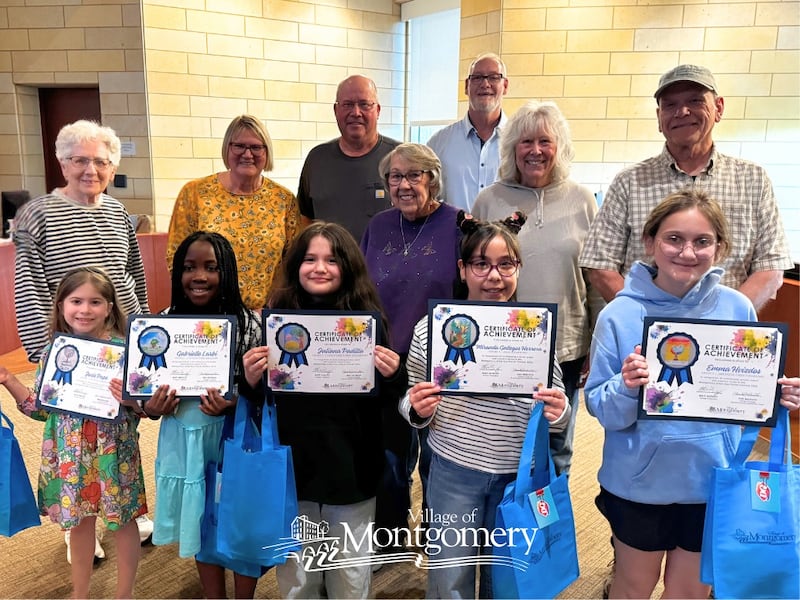 The Village of Montgomery Beautification Committee announced the winners of its 2026 Arbor Day Poster Contest during the May 11 Village Board meeting.