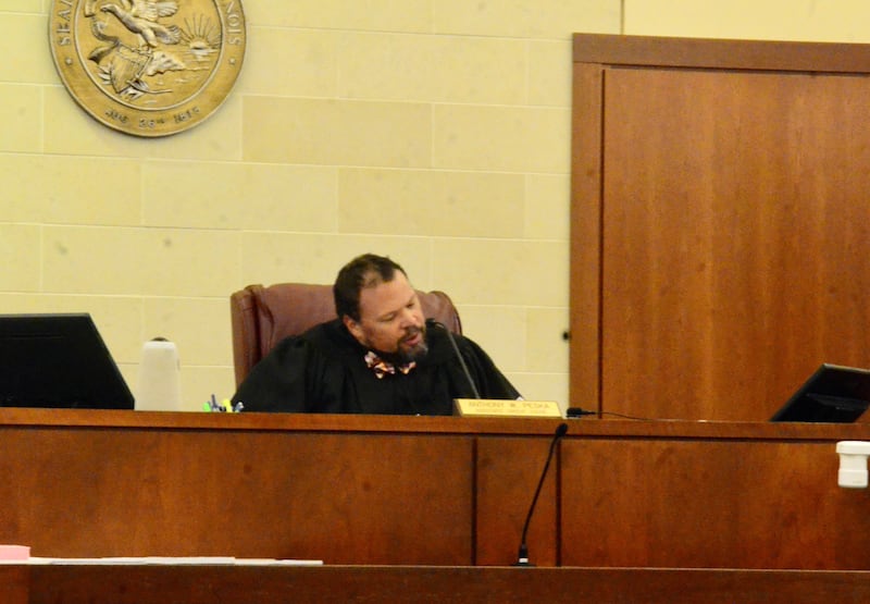 Ogle County Associate Judge Anthony Peska makes his rulings on defense attorneys motions to dismiss the charges against a Chicago woman on Wednesday, May 13, 2025.
