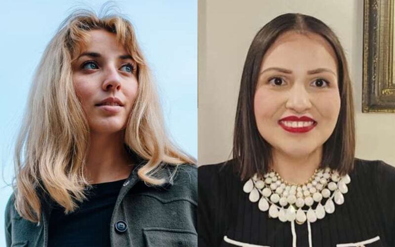 Kat Abughazaleh, left, and Rocio Cleveland