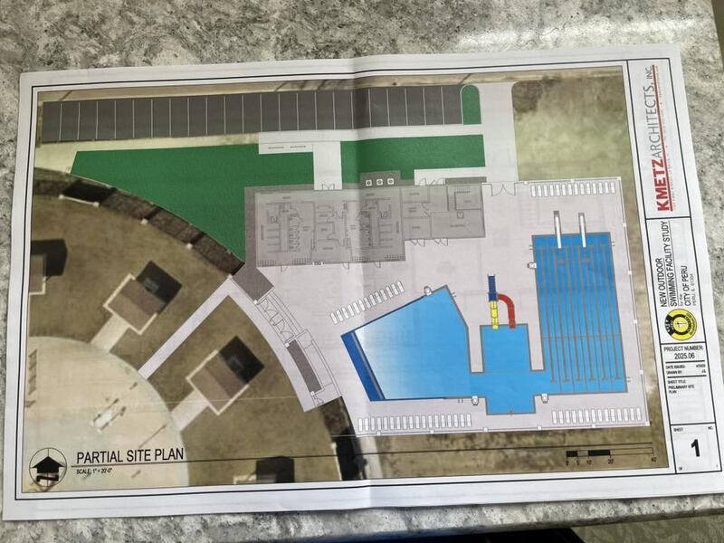 The Peru Municipal Pool Committee released the first preliminary pool design on Friends & Family for Peru Pool Facebook account on Thursday.