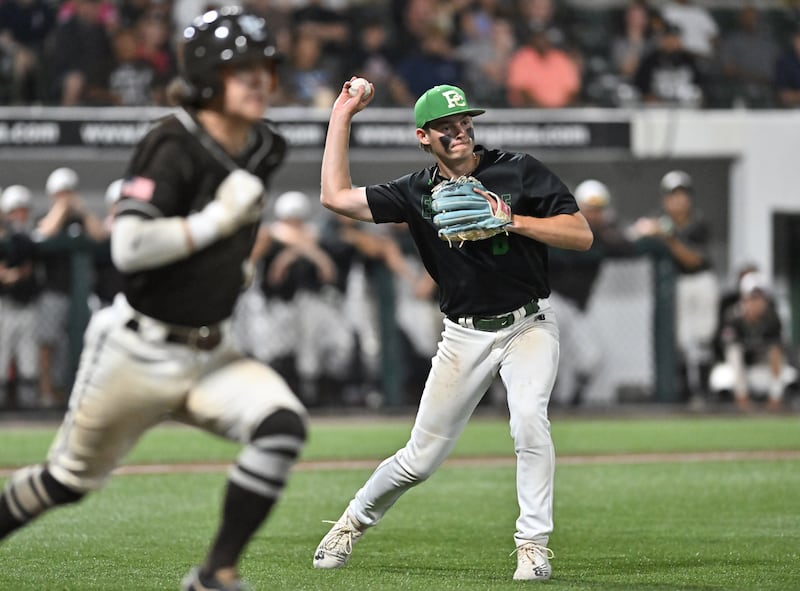 Providence's Nate O'Donnell in action during the Class 4A Super-Sectional game against Mt. Carmel on Monday, June 03, 2024 at Crestwood.