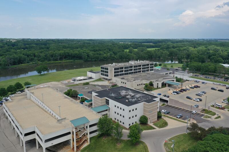 An aerial view of OSF St. Elizabeth Hospital on Thursday, June 13, 2024 in Ottawa.