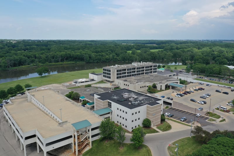 An aerial view of OSF St. Elizabeth Hospital on Thursday, June 13, 2024 in Ottawa.