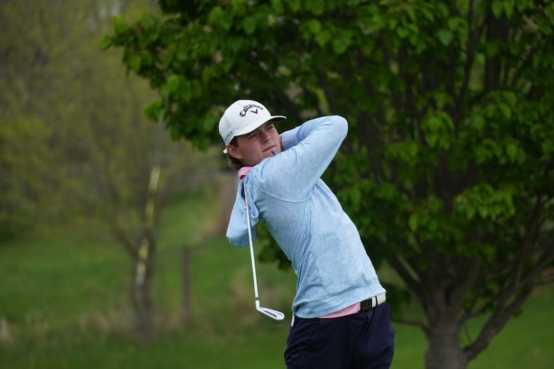 Liam Lodding takes a swing during the AJGA Junior at Geneva Golf & Country Club in Muscatine Iowa.