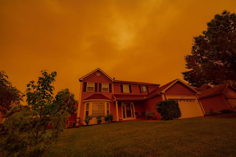 The sky over Crystal Lake turns an eerie hue – what photographer Andrew Zydell called "sci-fi color" after a severe thunderstorm rolled through the evening of June 11, 2026.