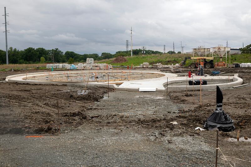 Construction on the splash pad for Sterling’s Riverfront Park is underway Wednesday, June 4, 2025.