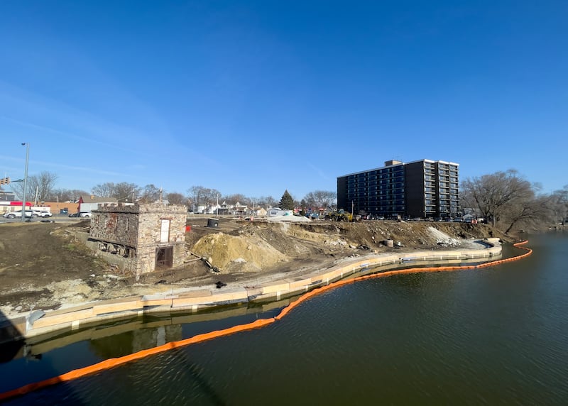 The Kankakee East Riverwalk, seen on Jan. 7, 2026, is between 20% to 25% complete, according to PSI, Inc., the Kankakee-based construction company heading up the development. The 1-acre park along the riverbanks at the South Schuyler Avenue and East River Street intersection is a $5-million project which had been proposed in 2017.