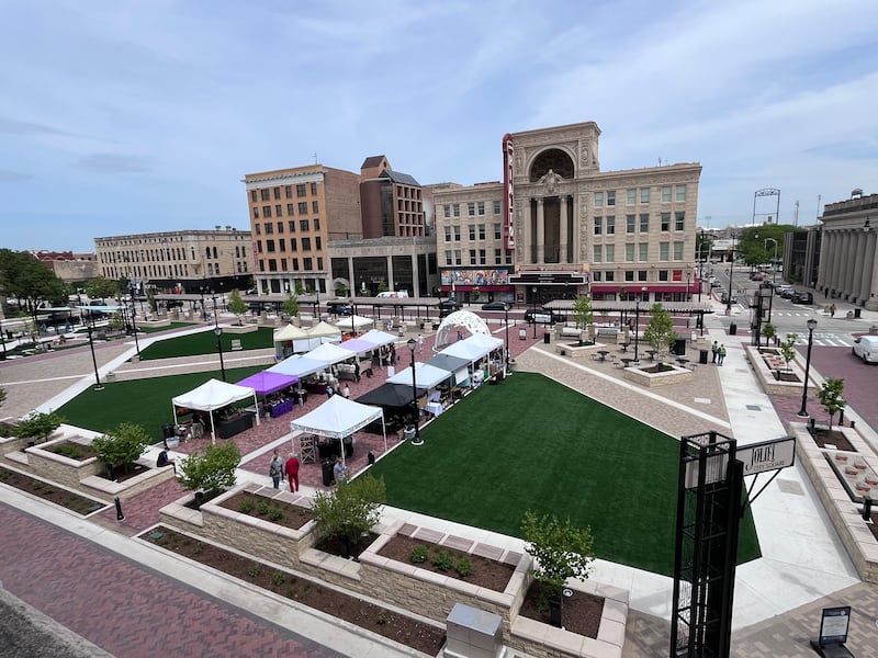 The City Square in downtown Joliet seen on May 22, 2026.