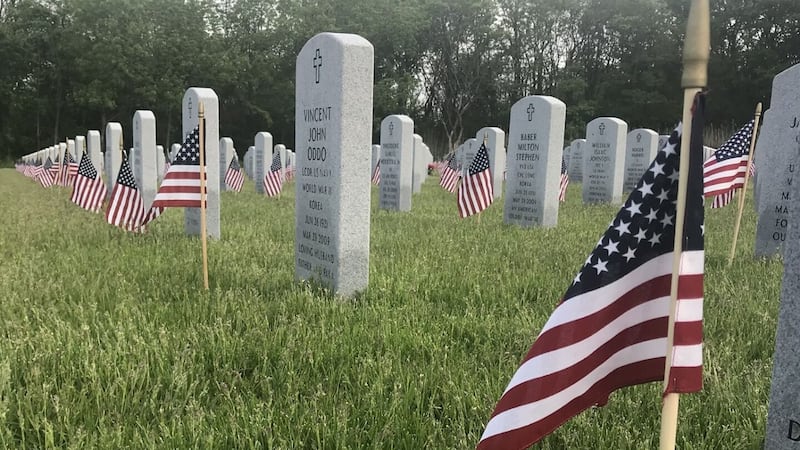 Taps column: Burials at Fort Sheridan National Cemetery
