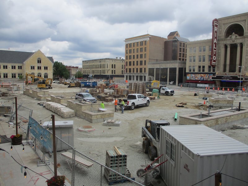 A new city square in downtown Joliet is under construction. May 28, 2025