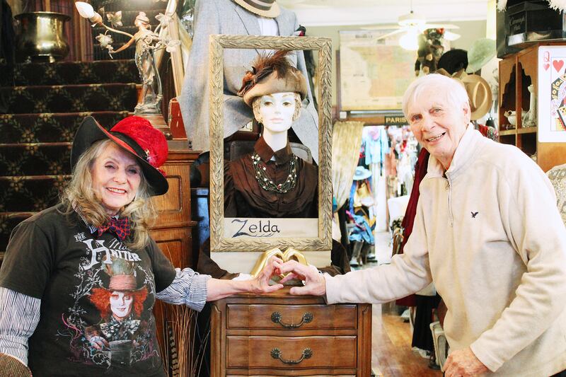 Linda and Len Anderson, co-owners of The Mad Hatter's Ideas and Designs in downtown Mount Carroll, give customers a shopping experience chock full of antiques and vintage decor, and enjoy chatting with customers over a cup of tea or coffee. "When people look at our collection, a lot of times they'll ask, 'How did you do this,'" Linda said. "When you love doing what you're doing, it seems to find you. With the passion, you're just able to make it happen."
