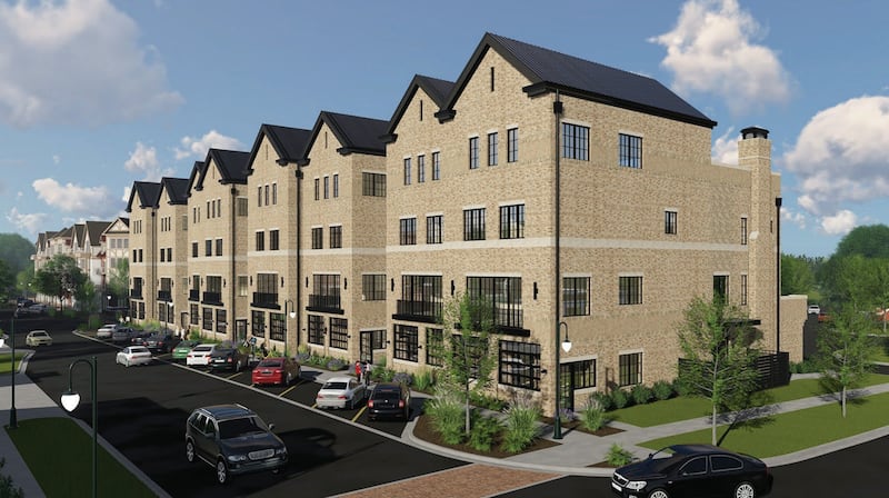 Renderings of  the proposed River 504 Townhomes development at the corner of S. First and Prairie Streets in downtown St. Charles.