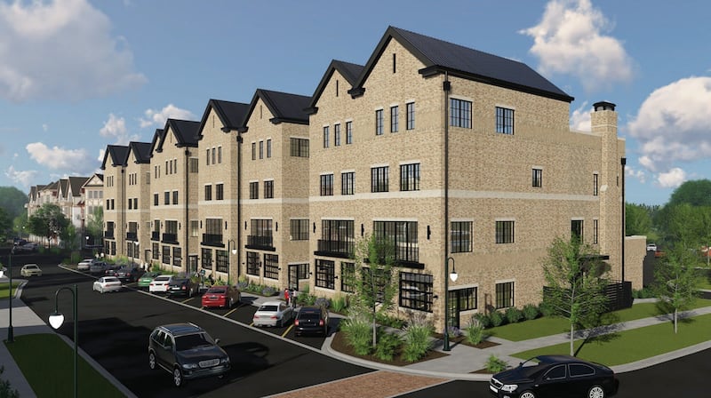 Renderings of the proposed River 504 Townhomes development at the corner of S. First and Prairie Streets in downtown St. Charles.
