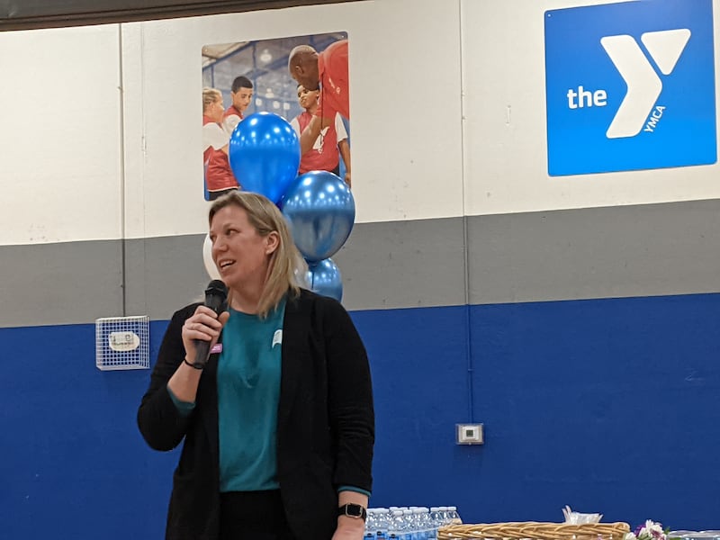 C.W. Avery Family YMCA Executive Director Erin Lightbody and others spoke during a celebratory ribbon cutting ceremony marking the 20th anniversary of the building on Wednesday, Feb. 4, 2026.