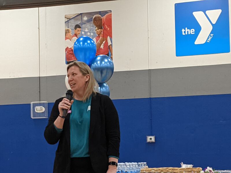 C.W. Avery Family YMCA Executive Director Erin Lightbody and others spoke during a celebratory ribbon cutting ceremony marking the 20th anniversary of the building on Wednesday, Feb. 4, 2026.