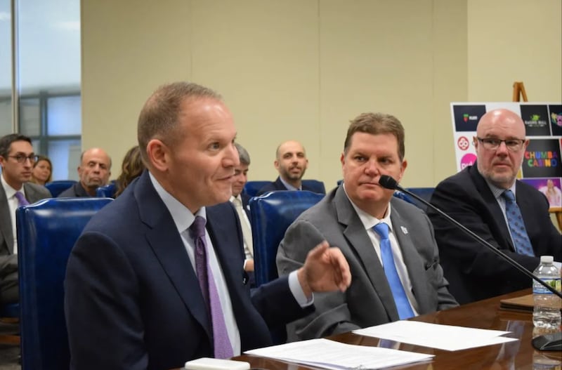 Jeremy Kudon, president of the Sports Betting Alliance, testifies in front of the Illinois House Gaming Committee