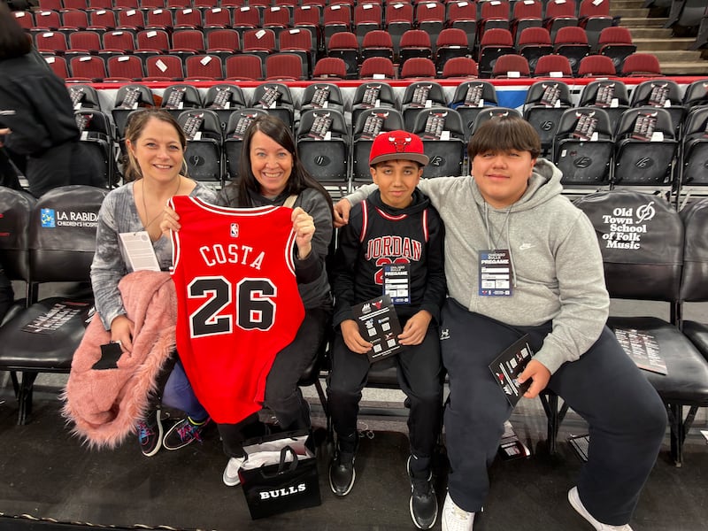 Advocate Health Care partnered with the Chicago Bulls on Feb. 26 to provide a VIP experience for Amber Costa, a breast cancer survivor from Island Lake, during the Bulls game at the United Center.