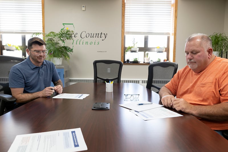 England and Olson met with Shaw Local Wednesday, June 3, 2026, to address the rumors circulating about a proposed data center. The county has not been approached in any capacity about a data center being built.
