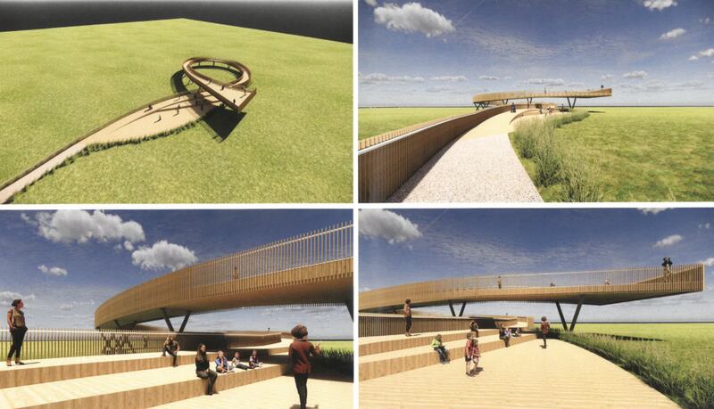 A concept plan of the $2M elevated wildlife observation overlook at Muirhead Springs Forest Preserve in Kane County.