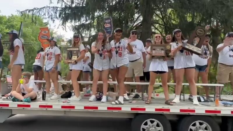 The Oswego High School Girls Softball Team, which on June 14 won the school’s first IHSA state softball title, participated in the PrairieFest Parade in downtown Oswego on June 15.