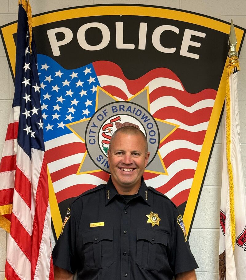New Braidwood Police Chief Eric Allen, who was sworn in on Tuesday, Aug. 26, 2025.