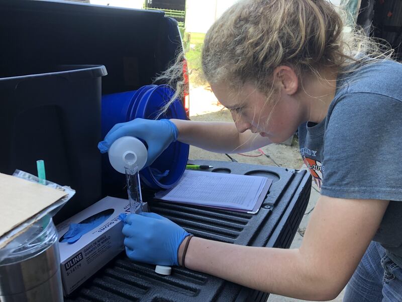 Delana Erbsen works on one of her many FFA science projects that resulted in becoming a finalist for the American Star in Agriscience award. She is one of four finalists in the nation for this award that will be announced during the 98th National FFA Convention & Expo.