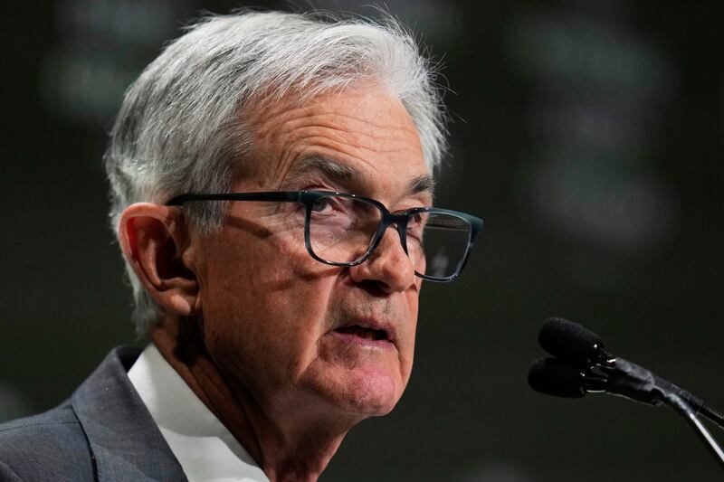 Chair of the Board of Governors of the Federal Reserve System Jerome Powell speaks during an event hosted by the Economic Club of Chicago, Wednesday, April 16, 2025, in Chicago. (AP Photo/Erin Hooley)