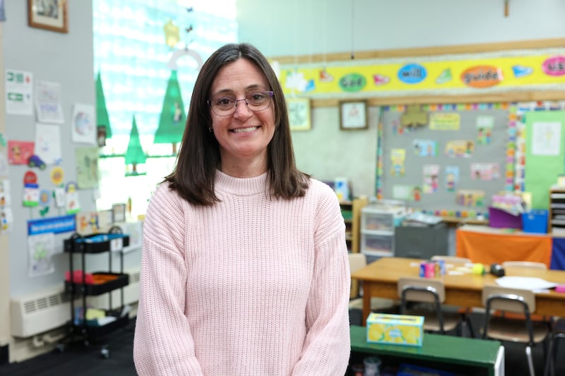 Becky Williams, a preschool teacher at Bishop McNamara Catholic School in Bradley, wanted to be a teacher since being a small child.