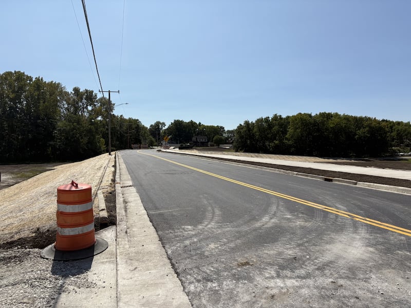 The newly completed stretch of Green Street in Ottawa on Monday, Sept. 8, after the elevation project finished weeks ahead of schedule.
