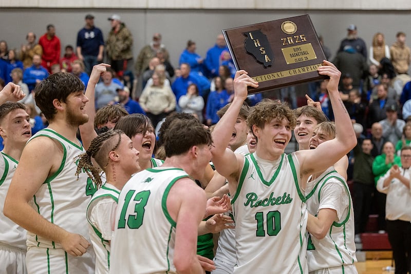 The Rock Falls Rocket defeated the Princeton Tigers 49-43 Friday, March 7, 2025, in the Class 2A boys basketball Sectional final in Marengo.