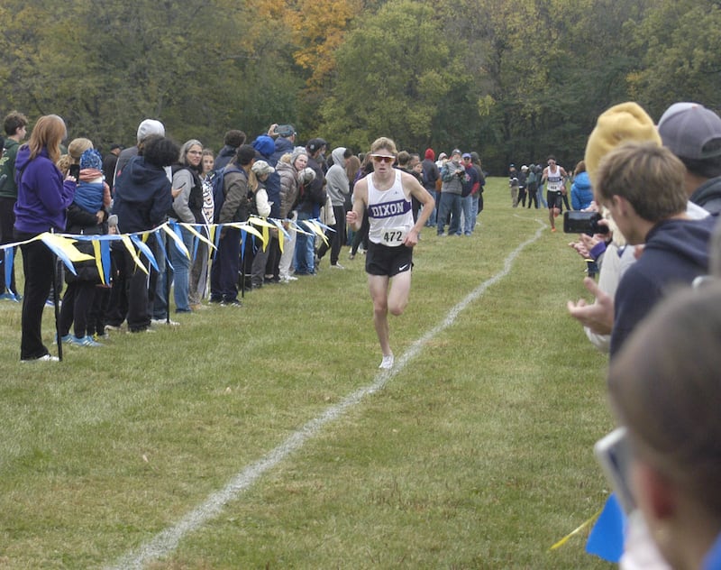 Third place finisher Averick Wisem of Dixon heads for the finish. His time aw 15:27.40. Sterling hosted their Cross Country final at Hoover Park on Saturday, October 25, 2025.