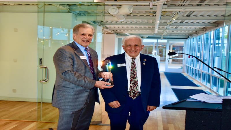 Ralph Pechanio receives Elmhurst’s Darrell Whistler Special Service Recognition Award