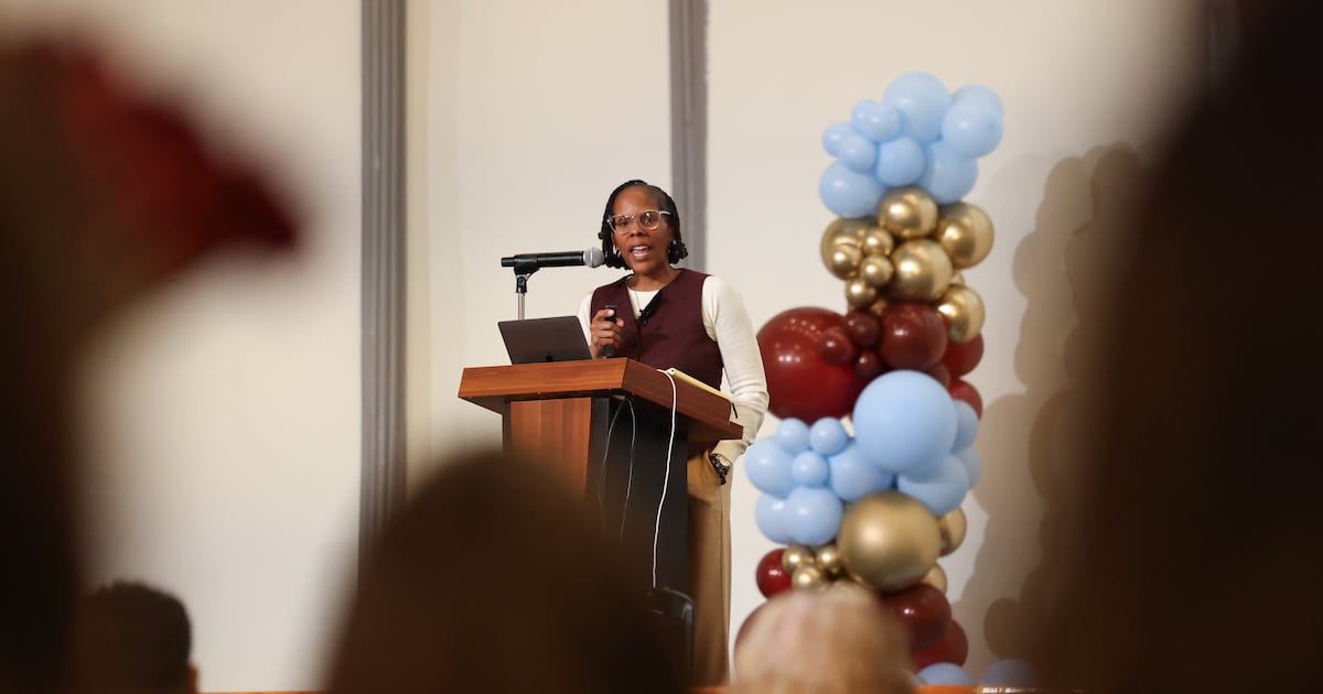 Kankakee School District Superintendent Teresa Lance speaks during the State of the District event Tuesday, Oct. 20, 2026.