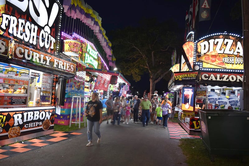 The midway was aglow at the Whiteside County Fair on Thursday, Aug. 15, 2024.
