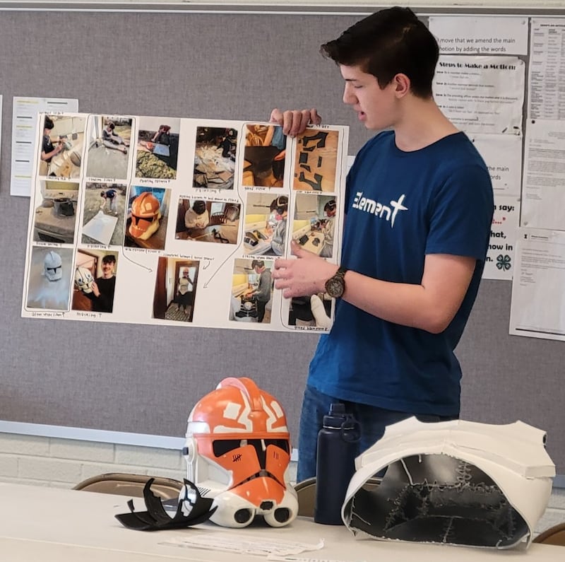 Pictured is David Wehler with his Clone Trooper design.