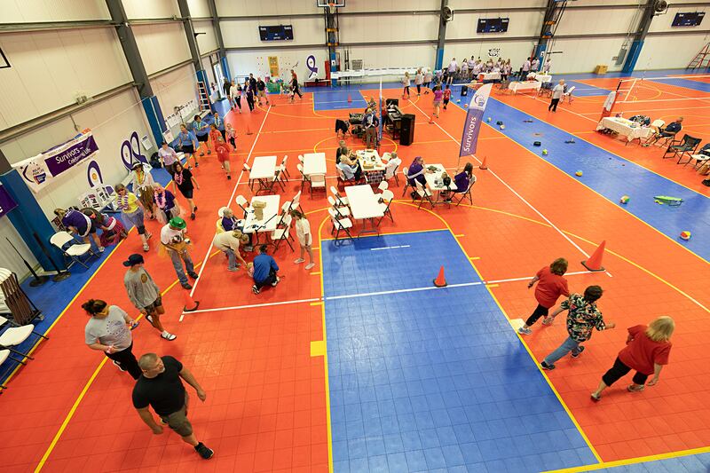 Participants in the 29th Relay for Life of the Sauk Valley start their laps Saturday, June 8, 2024 at Westwood in Sterling. The fundraiser had 13 teams and 70 walkers. Each team needed to have at least one walker on the court for two hours.