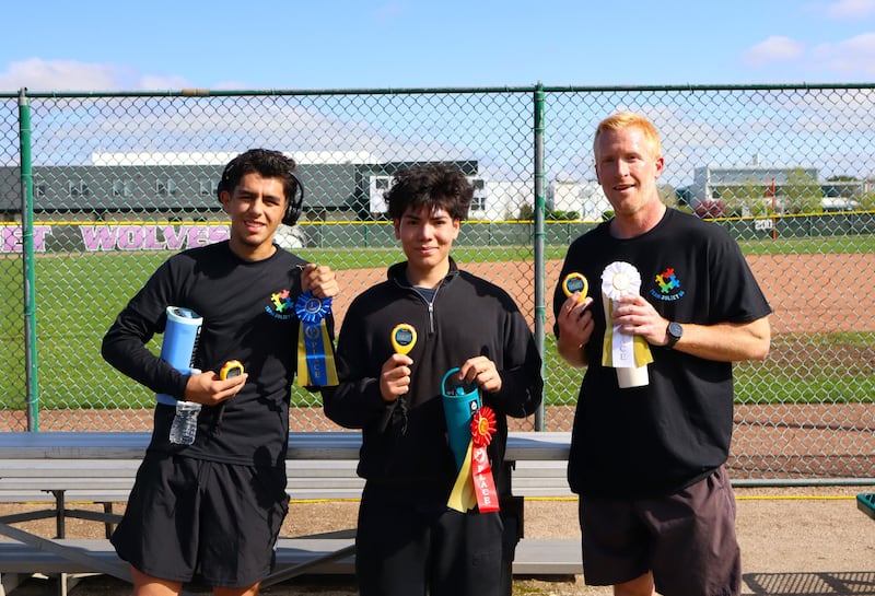 Winners of the Joliet Public Schools District 86 Autism Awareness 5K Run & Walk winners Julian Huerta, Hiroshi Yanajara, and  Ben Meinert.
Wednesday, May 14, 2025.