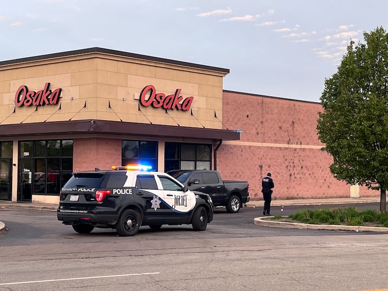 Joliet police squad vehicle near Osaka restaurant near the Louis Joliet Mall area on Sunday, May 3, 2026.