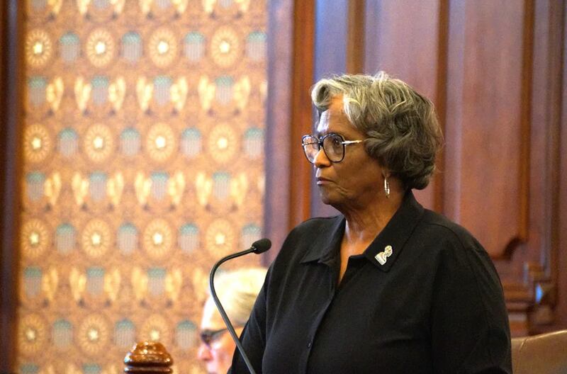 Sen. Doris Turner, D-Springfield, speaks on the Senate floor on Thursday, April 10, 2025