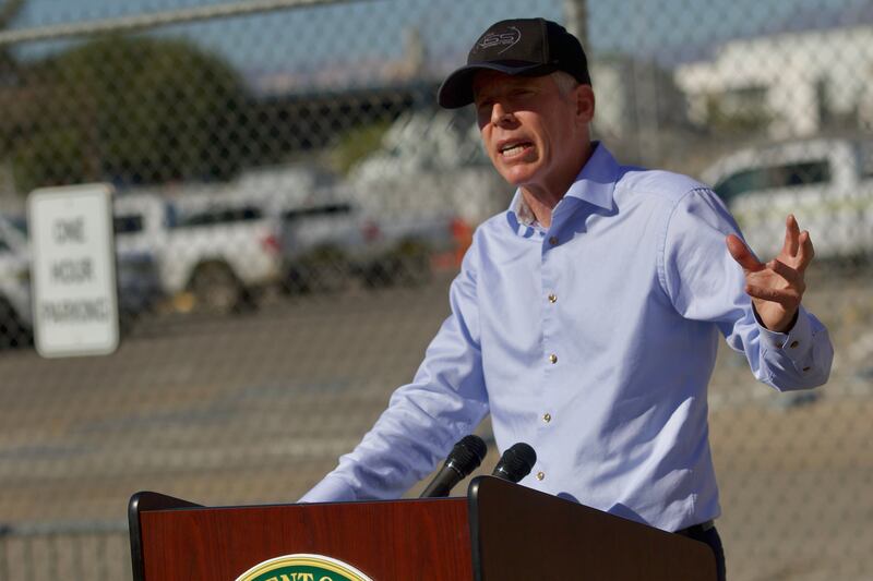 U.S. Secretary of Energy Chris Wright comments on the National Nuclear Security Administration furloughing 1,400 federal workers as part of the shutdown which began Oct. 1, during a news conference at the Nevada National Security Site (NNSS) in Las Vegas on Monday Oct. 20, 2025. (AP Photo/Ty ONeil)