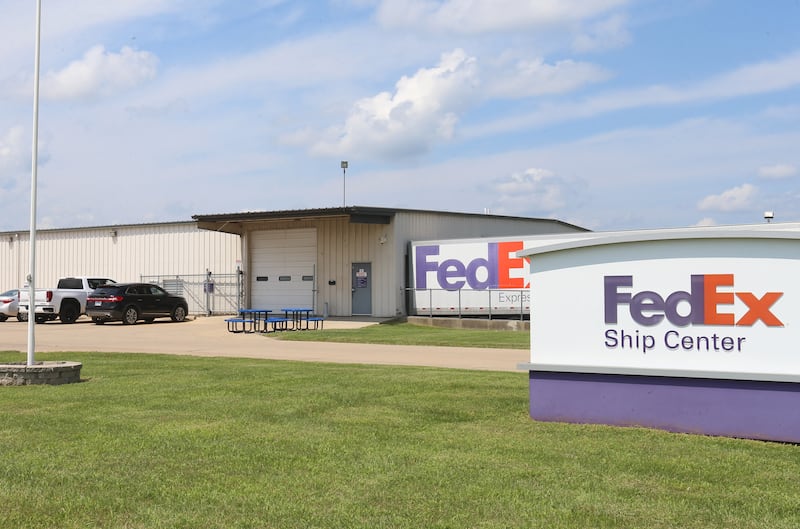 A view of the FedEx ship center on Wednesday, Aug. 6, 2025 at 3708 Progress Blvd in Peru. The company announced Monday that the facility will permanently close on September