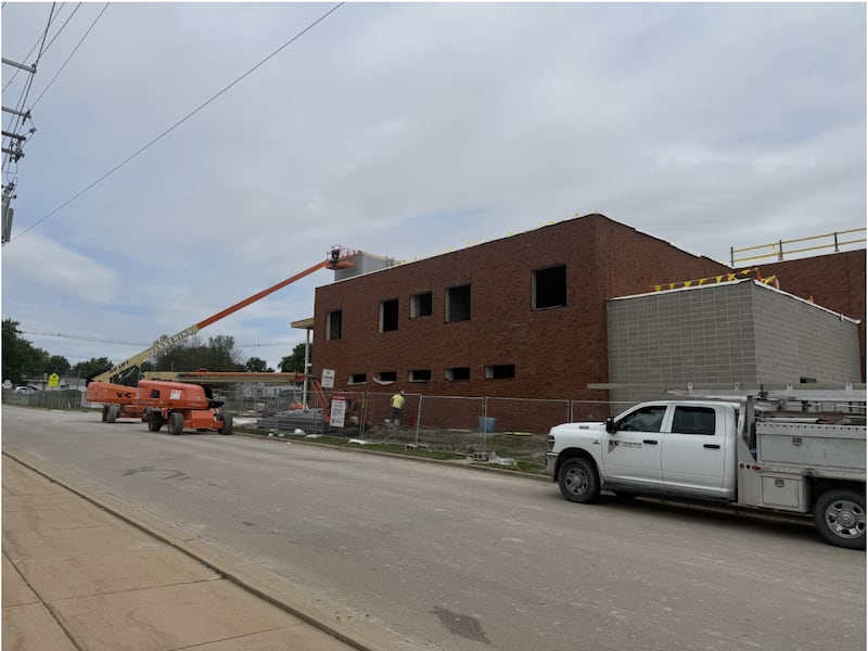 Vissering Construction crews working on the L-P Agriculture Building in La Salle. The project is on pace to be completed by the Aug. 1, 2026, tagret date.