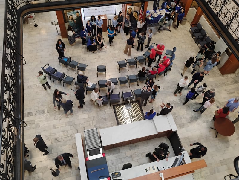 About 50 people filled the rotunda at the Kane County Courthouse in Geneva Thursday for the 23rd annual recognition that April is Child Abuse Prevention Month.
