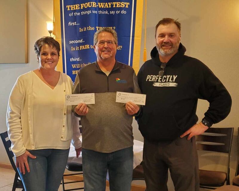 Two more Love Our Community grant recipients have each received $1,000 from Princeton Rotary Club. Pictured (from left) are Kathy Barker, founder of Barker Farm Outreach; Joe Park, Grants Committee member; and Luke Tomsha, founder of The Perfectly Flawed Foundation. Checks were presented at the Tuesday, March 25, 2025, meeting.