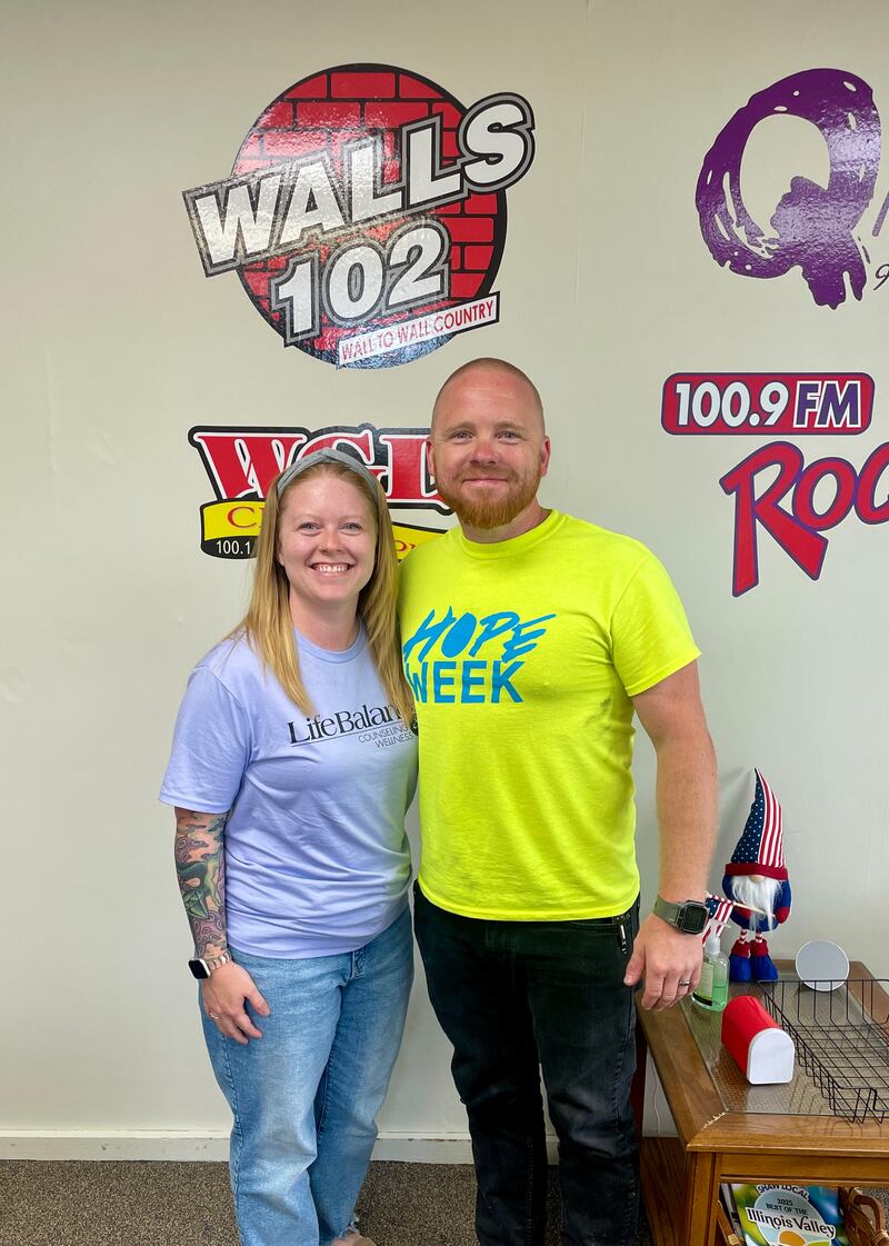 Shaw Local Radio's Dani Holland (left) and Ax Church's Cameron Graper