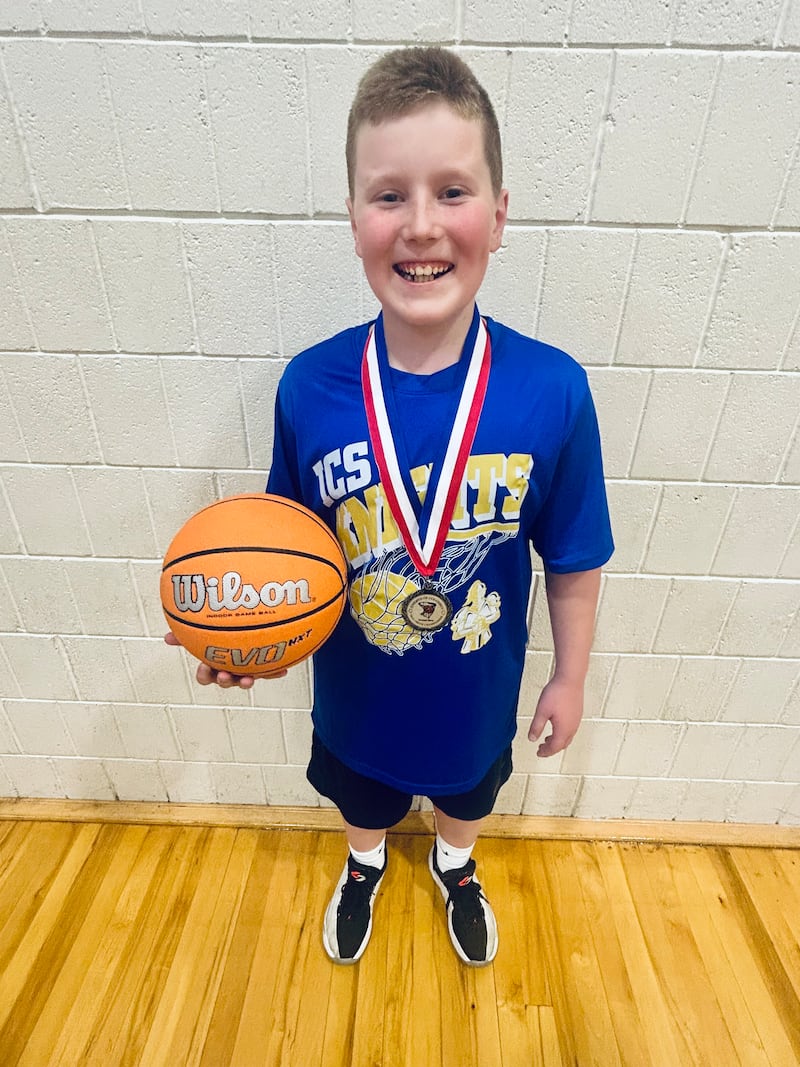 Immaculate Conception School sixth grader Andrew Wiley earned second place at the annual Knights of Columbus Free Throw Championship for 11-year-old boys, held April 12 in Bloomington.