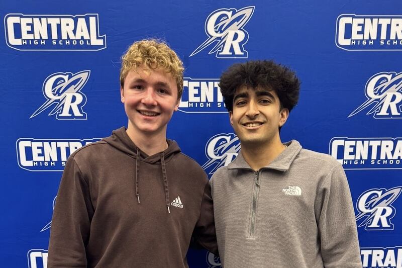 Two Central High School students in Burlingtons’ District 301, Caleb Goldstein (left) and Sanay Gulati, both juniors, achieved perfect scores of 36 on the ACT.