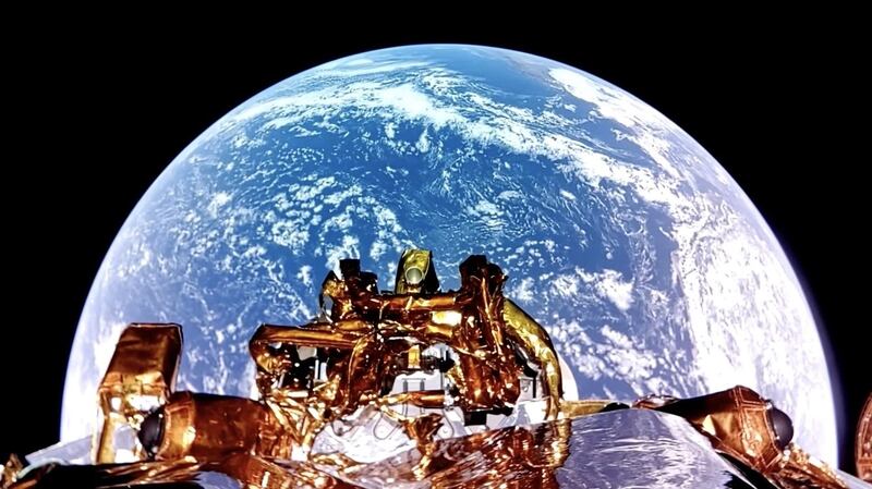 Photo of Earth taken from aboard the Blue Ghost lunar lander on Feb. 3, 2025.